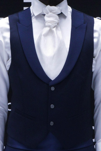 Waistcoat vest classic wedding suit navy blue 100% made in Italy by Cleofe Finati