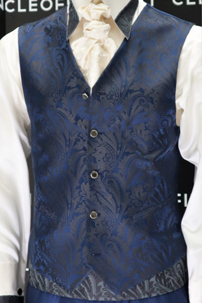 Waistcoat vest fashion wedding suit blue 100% made in Italy by Cleofe Finati