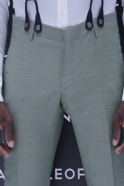 Wedding suit trousers lemon green 100% made in Italy by Cleofe Finati