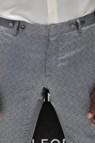 Pantalone abito da uomo glamour lusso grigio made in Italy 100% by Cleofe Finati