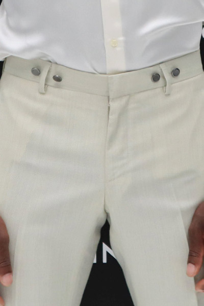 Pantalone abito da sposo bianco verde made in Italy 100% by Cleofe Finati
