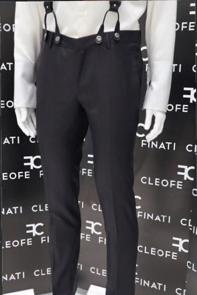 Pantalone abito da sposo fashion nero made in Italy 100% by Cleofe Finati