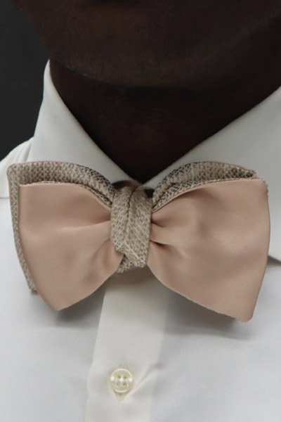 Papillon dandy double beige dorato abito da sposo fashion made in Italy 100% by Cleofe Finati