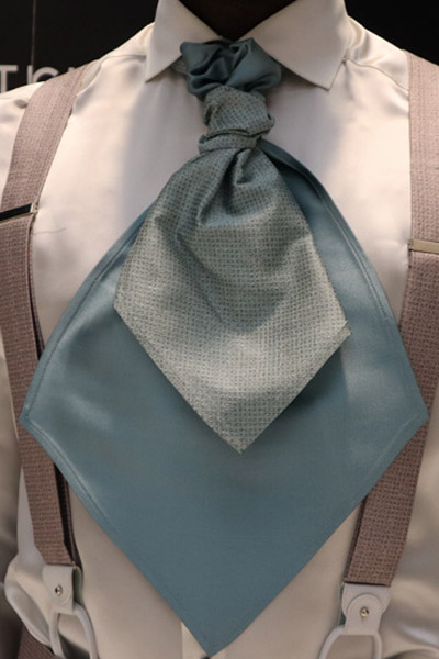 Plastron abito da sposo verde, rosa e azzurro made in Italy 100% by Cleofe Finati