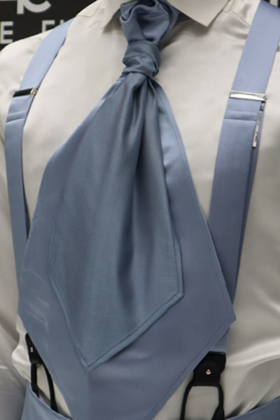 Plastron abito da sposo fashion azzurro cielo made in Italy 100% by Cleofe Finati