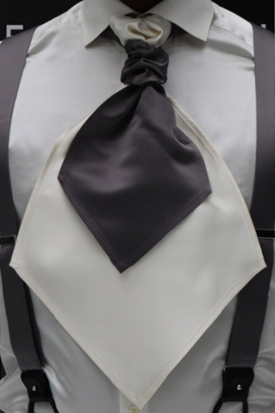 Cravatta abito da sposo uomo smoking nero made in Italy 100% by Cleofe Finati
