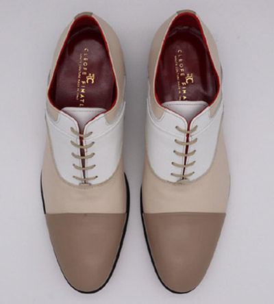 Scarpe stringate in pelle tre colori abito da uomo glamour crema made in Italy 100% by Cleofe Finati