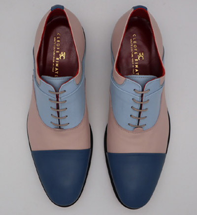 Scarpe uomo stringate abito da sposo verde, rosa e azzurro made in Italy 100% by Cleofe Finati