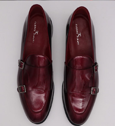 Scarpe uomo rosso scuro abito da sposo linea marsina Limited Edition blu made in Italy 100% by Cleofe Finati