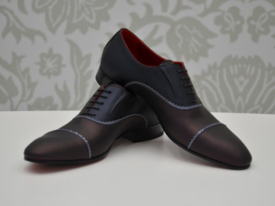 Scarpe uomo pantofole abito da sposo classico blu navy made in Italy 100% by Cleofe Finati