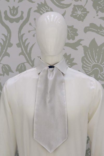 Plastron azzurro bianco abito da sposo classico blu azzurro made in Italy 100% by Cleofe Finati