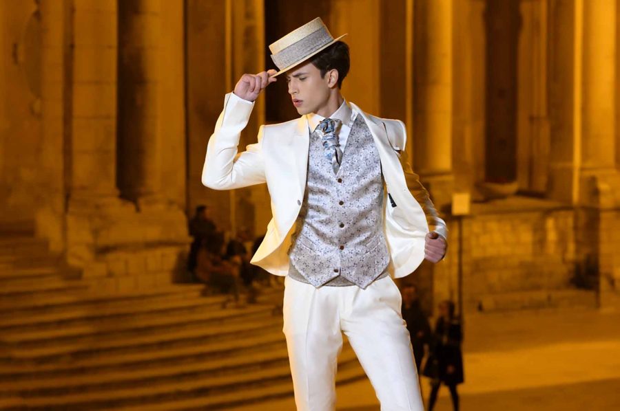 Fashion cream wedding suit 100% made in Italy by Cleofe Finati