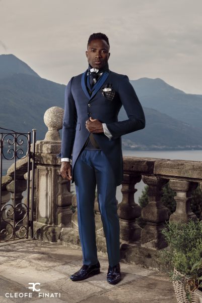 Classic blue wedding suit 100% made in Italy by Cleofe Finati