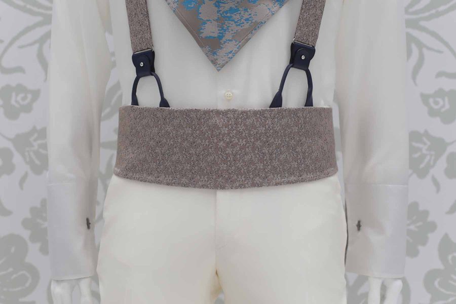 Cintura fascia in tessuto sabbia abito da sposo fashion panna made in Italy 100% by Cleofe Finati