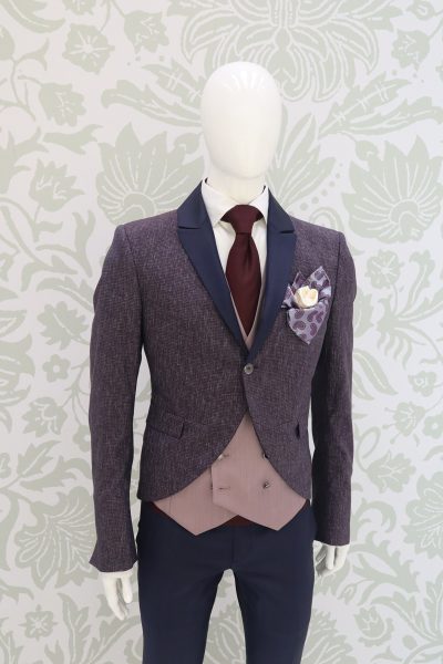 Classic lightning blue wedding suit jacket 100% made in Italy by Cleofe Finati