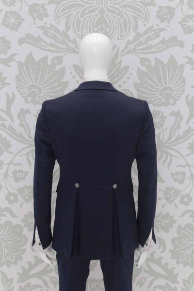 Navy blue fashion wedding suit jacket 100% made in Italy by Cleofe Finati