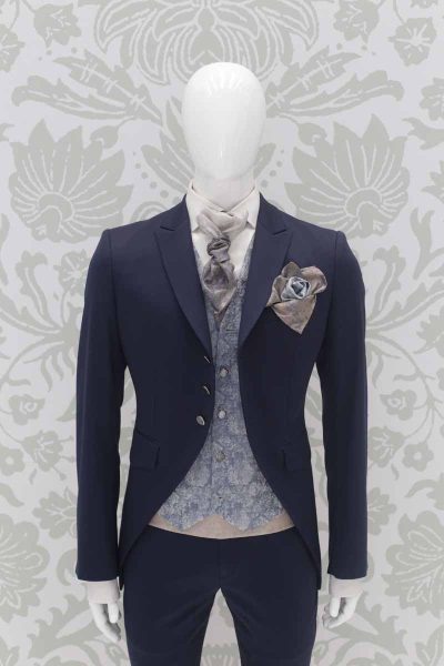 Giacca abito da sposo fashion blu navy made in Italy 100% by Cleofe Finati