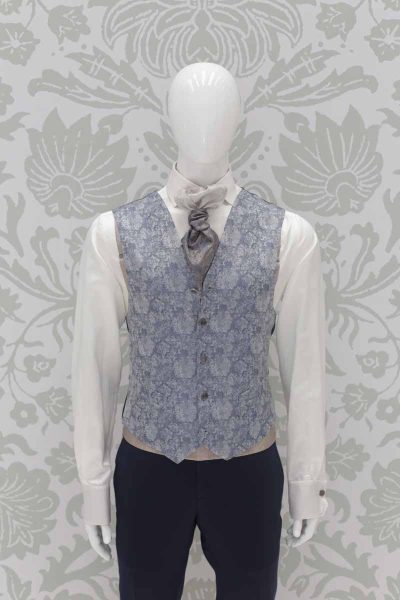 Panciotto gilet gilè azzurro polvere argento abito da sposo fashion blu navy made in Italy 100% by Cleofe Finati