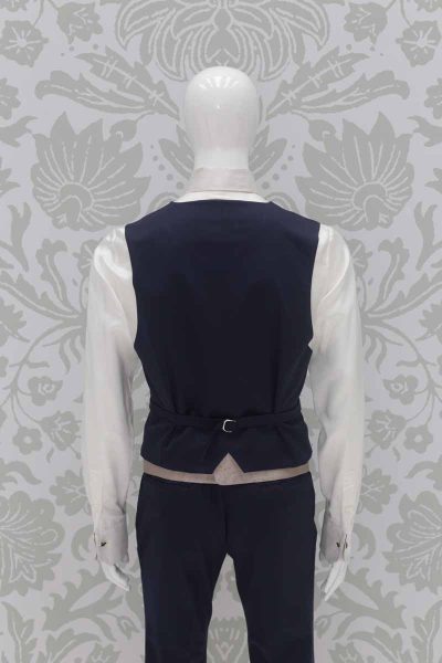 Waistcoat vest dusty blue silver fashion wedding suit navy blue 100% made in Italy by Cleofe Finati