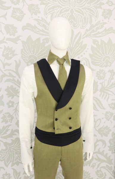 Waistcoat vest black fashion wedding suit black 100% made in Italy by Cleofe Finati