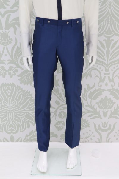 Pantalone abito da sposo classico blu intenso made in Italy 100% by Cleofe Finati