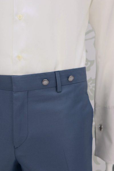 Pantalone abito da sposo fashion azzurro serenity made in Italy 100% by Cleofe Finati