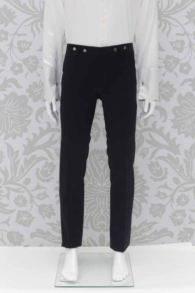 Pantalone abito da sposo marsina nero made in Italy 100% by Cleofe Finati