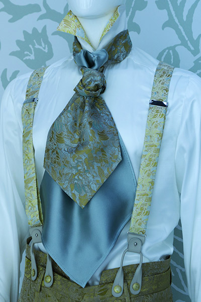 Suspenders gold wedding suit 100% made in Italy by Cleofe Finati
