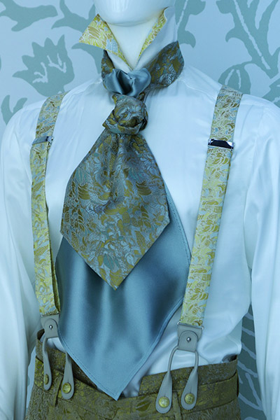 Suspenders gold wedding suit 100% made in Italy  by Cleofe Finati