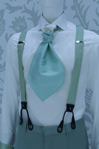 Suspenders mint green wedding suit 100% made in Italy by Cleofe Finati