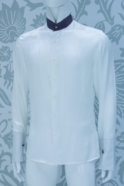 Camicia panna abito da sposo blu e bordeaux mescolati made in Italy 100% by Cleofe Finati