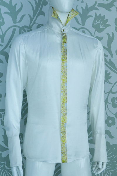 Cream shirt gold wedding suit 100% made in Italy by Cleofe Finati