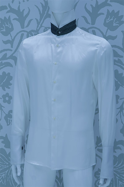 Cream shirt green groom suit 100% made in Italy by Cleofe Finati