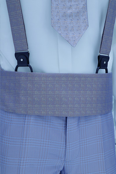 Cintura fascia abito da uomo azzurro made in Italy 100% by Cleofe Finati