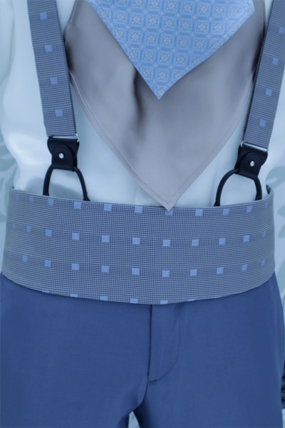 Cintura fascia in tessuto abito da sposo azzurro made in Italy 100% by Cleofe Finati