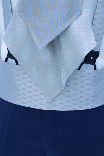 Cintura fascia in tessuto abito da sposo blu made in Italy 100% by Cleofe Finati