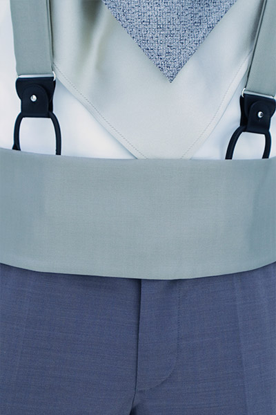 Cintura fascia in tessuto abito da sposo blu e nocciola mescolati made in Italy 100% by Cleofe Finati
