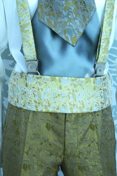 Cintura fascia in tessuto oro abito da uomo azzurro 100% made in Italy by Cleofe Finati