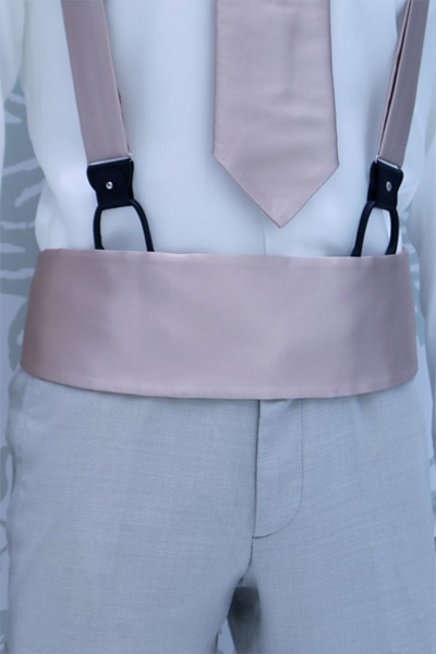 Cintura fascia in tessuto abito da sposo panna made in Italy 100% by Cleofe Finati