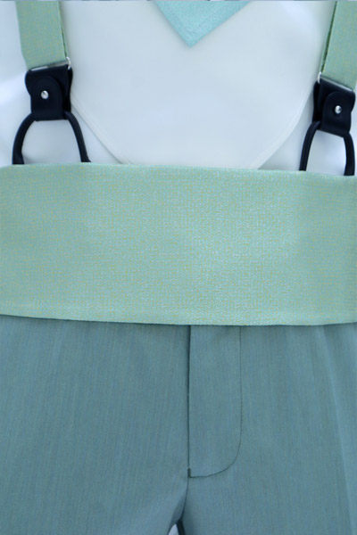 Belt mint green groom suit made in Italy 100% by Cleofe Finati