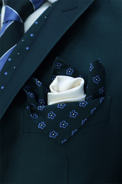 Pocket handkerchief green wedding suit 100% made in Italy by Cleofe Finati