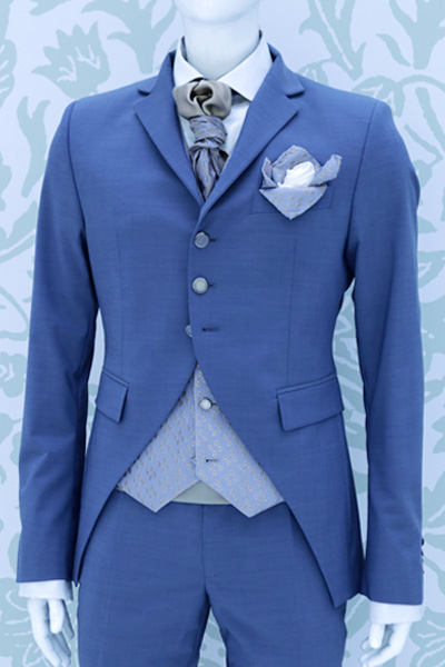 Light blue groom suit jacket 100% made in Italy by Cleofe Finati