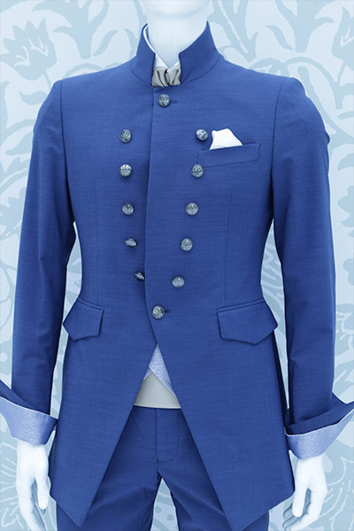 Blue groom suit jacket 100% made in Ita by Cleofe Finati
