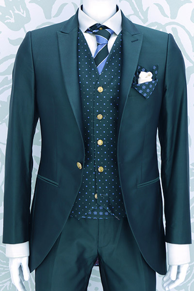 Giacca abito da uomo verde made in Italy 100% by Cleofe Finati