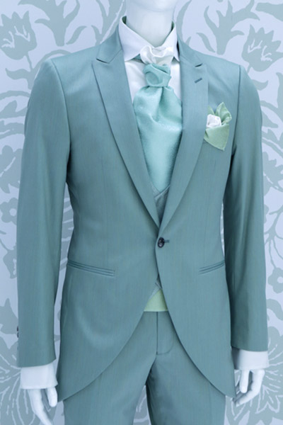 Mint green groom suit jacket 100% made in Italy by Cleofe Finati