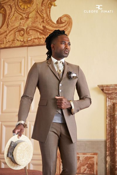 Brown wedding suit 100% made in Italy by Cleofe Finati