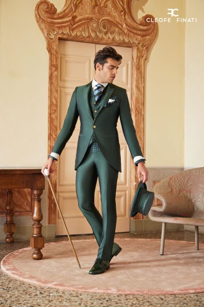 green wedding suit 100% made in Italy by Cleofe Finati