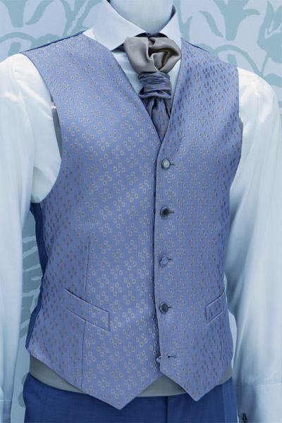 Waistcoat light blue wedding suit made in Italy 100% by Cleofe Finati