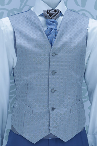 Waistcoat light blue wedding suit 100% made in italy by Cleofe Finati