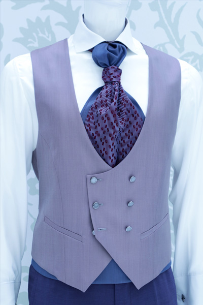 Blue and bordeaux groom suit weistcoat 100% made in italy by Cleofe Finati